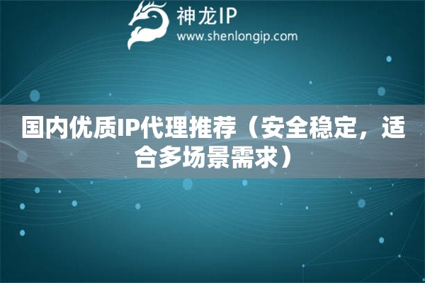 國內(nèi)優(yōu)質(zhì)IP代理推薦（安全穩(wěn)定，適合多場景需求）