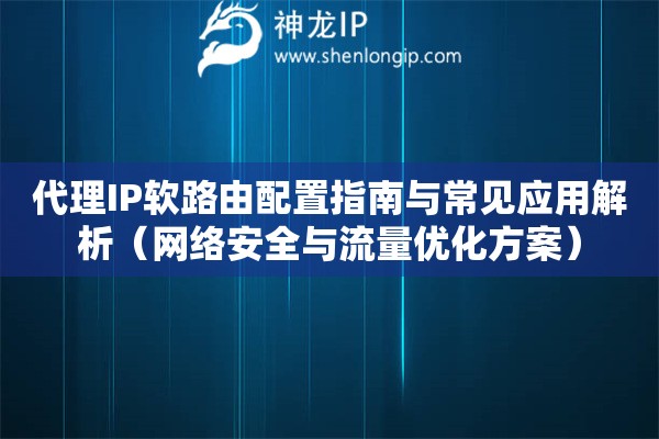 代理IP軟路由配置指南與常見應(yīng)用解析（網(wǎng)絡(luò)安全與流量?jī)?yōu)化方案）