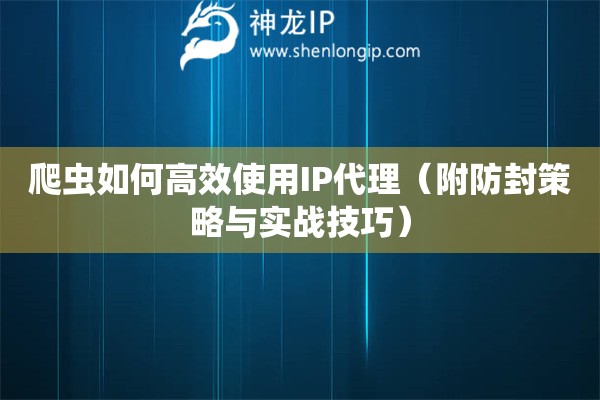 爬蟲如何高效使用IP代理（附防封策略與實(shí)戰(zhàn)技巧）