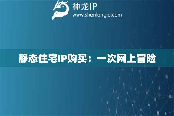 靜態(tài)住宅IP購買：一次網(wǎng)上冒險(xiǎn)