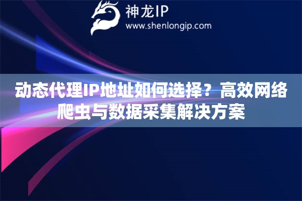動態(tài)代理IP地址如何選擇？高效網(wǎng)絡(luò)爬蟲與數(shù)據(jù)采集解決方案