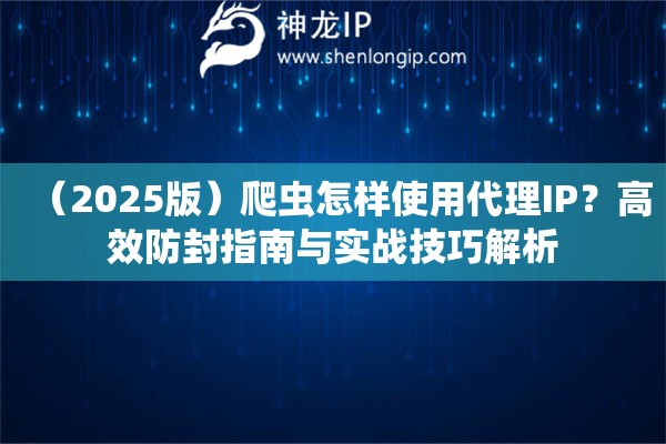 （2025版）爬蟲怎樣使用代理IP？高效防封指南與實戰(zhàn)技巧解析