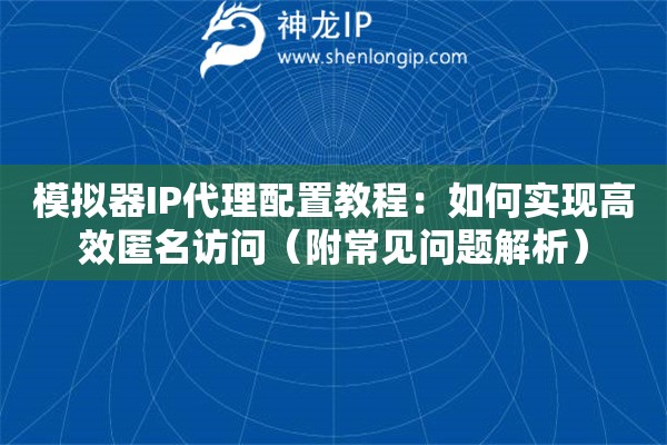 模擬器IP代理配置教程：如何實現(xiàn)高效匿名訪問（附常見問題解析）