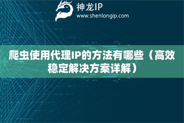 爬蟲(chóng)使用代理IP的方法有哪些（高效穩(wěn)定解決方案詳解）