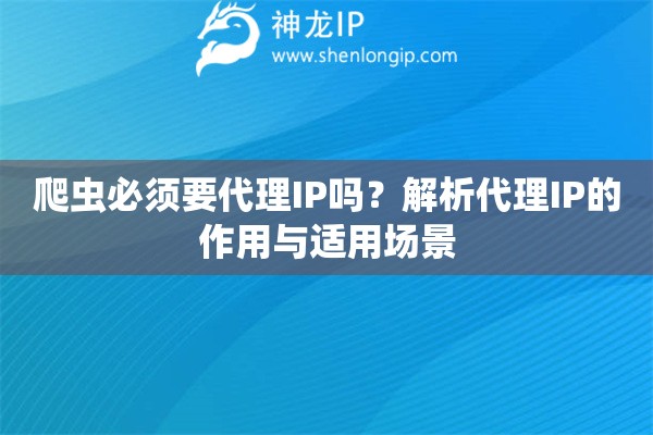 爬蟲(chóng)必須要代理IP嗎？解析代理IP的作用與適用場(chǎng)景