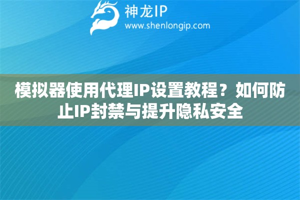 模擬器使用代理IP設置教程？如何防止IP封禁與提升隱私安全