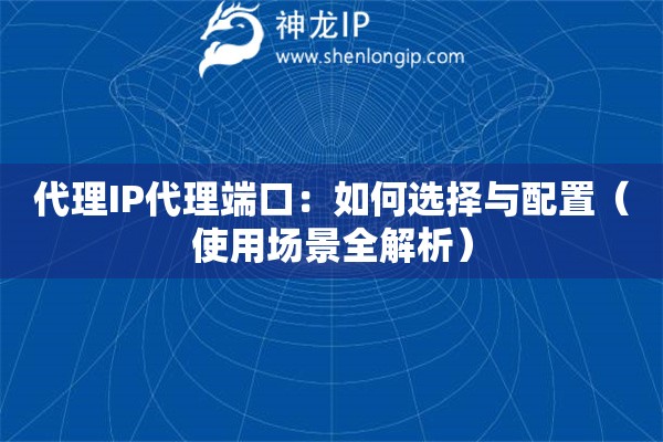 代理IP代理端口：如何選擇與配置（使用場景全解析）