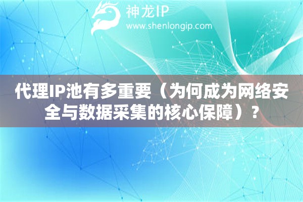 代理IP池有多重要（為何成為網(wǎng)絡安全與數(shù)據(jù)采集的核心保障）？
