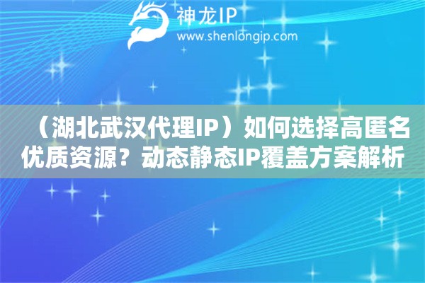 （湖北武漢代理IP）如何選擇高匿名優(yōu)質(zhì)資源？動(dòng)態(tài)靜態(tài)IP覆蓋方案解析