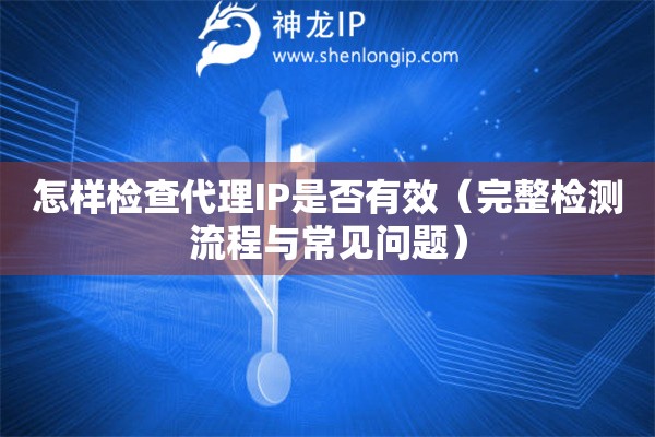 怎樣檢查代理IP是否有效（完整檢測(cè)流程與常見問題）