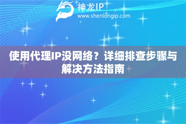 使用代理IP沒(méi)網(wǎng)絡(luò)？詳細(xì)排查步驟與解決方法指南