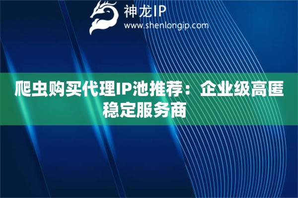 爬蟲購買代理IP池推薦：企業(yè)級(jí)高匿穩(wěn)定服務(wù)商  