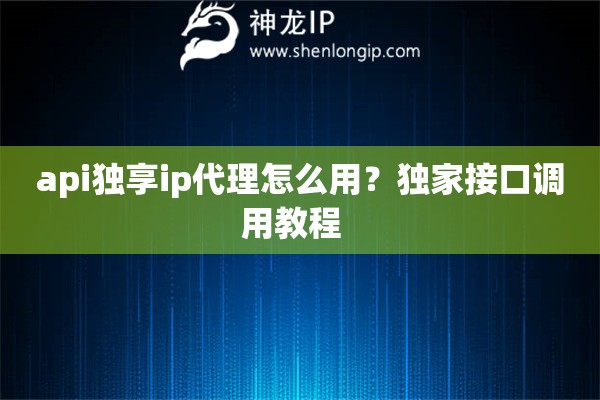 api獨(dú)享ip代理怎么用？獨(dú)家接口調(diào)用教程  