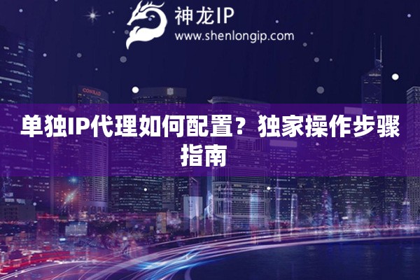 單獨(dú)IP代理如何配置？獨(dú)家操作步驟指南  