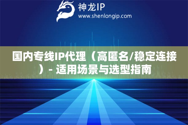 國內(nèi)專線IP代理（高匿名/穩(wěn)定連接）- 適用場(chǎng)景與選型指南