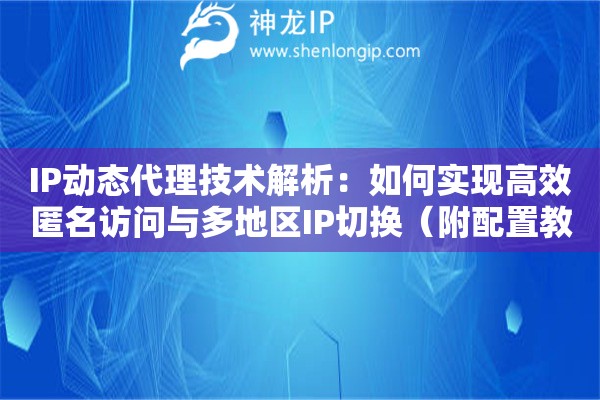 IP動(dòng)態(tài)代理技術(shù)解析：如何實(shí)現(xiàn)高效匿名訪問與多地區(qū)IP切換（附配置教程）