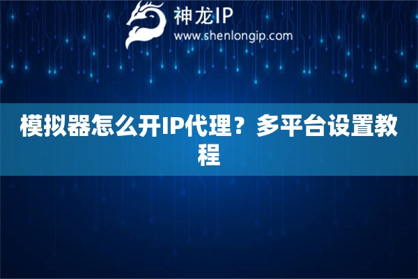 模擬器怎么開IP代理？多平臺(tái)設(shè)置教程