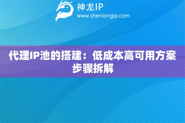 代理IP池的搭建：低成本高可用方案步驟拆解