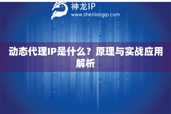 動態(tài)代理IP是什么？原理與實(shí)戰(zhàn)應(yīng)用解析