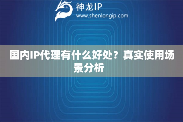 國(guó)內(nèi)IP代理有什么好處？真實(shí)使用場(chǎng)景分析  