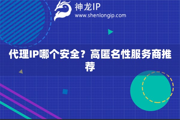 代理IP哪個(gè)安全？高匿名性服務(wù)商推薦