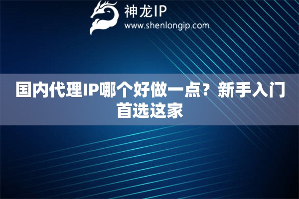 國內(nèi)代理IP哪個好做一點？新手入門首選這家