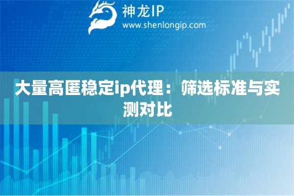 大量高匿穩(wěn)定ip代理：篩選標準與實測對比