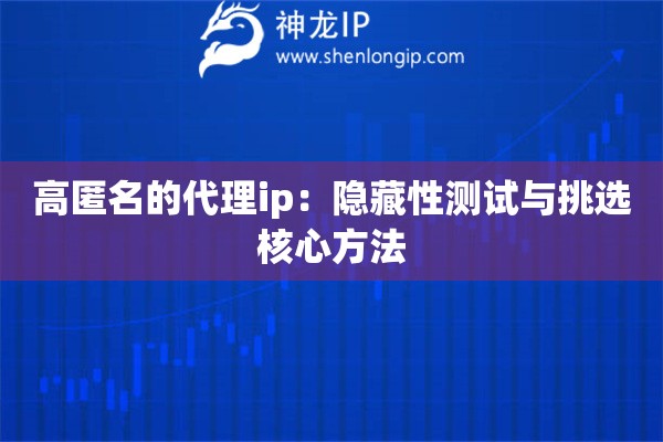 高匿名的代理ip：隱藏性測試與挑選核心方法