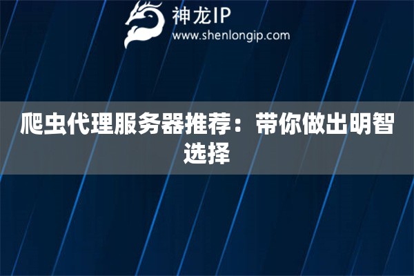 爬蟲代理服務(wù)器推薦：帶你做出明智選擇