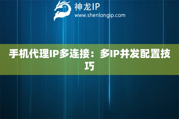 手機(jī)代理IP多連接：多IP并發(fā)配置技巧