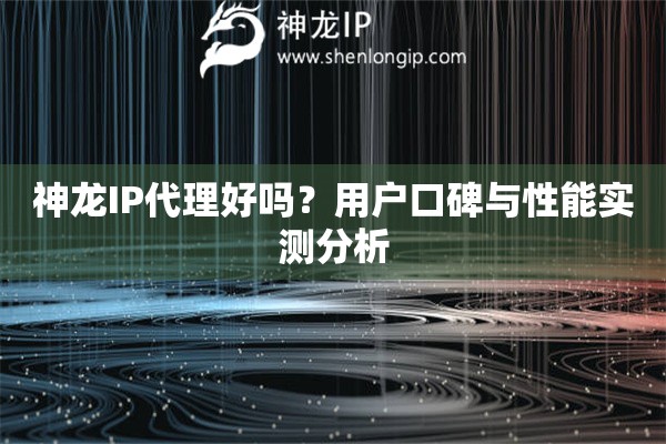 神龍IP代理好嗎？用戶口碑與性能實測分析