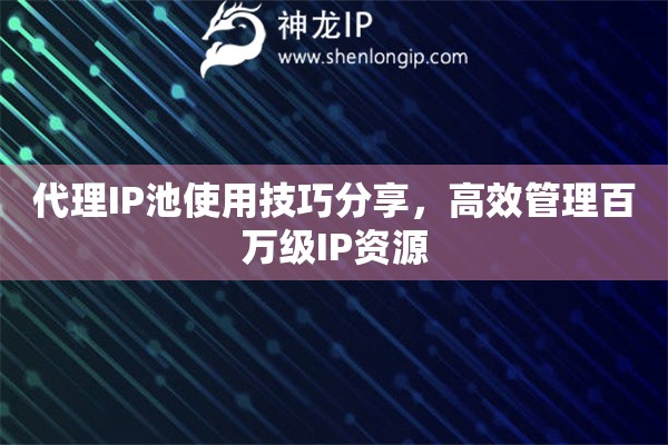 代理IP池使用技巧分享，高效管理百萬級IP資源