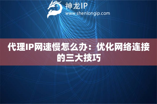 代理IP網(wǎng)速慢怎么辦：優(yōu)化網(wǎng)絡(luò)連接的三大技巧
