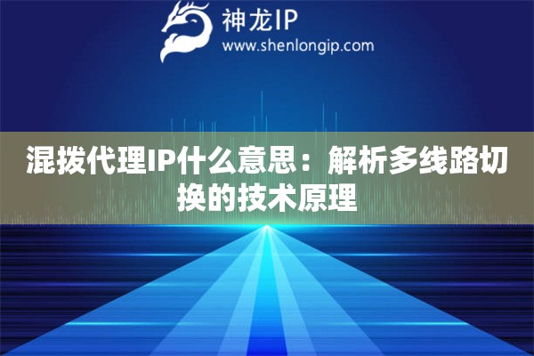 混撥代理IP什么意思：解析多線路切換的技術(shù)原理