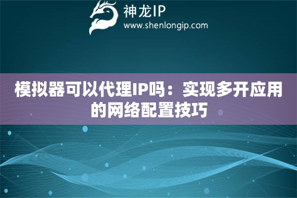模擬器可以代理IP嗎：實(shí)現(xiàn)多開應(yīng)用的網(wǎng)絡(luò)配置技巧