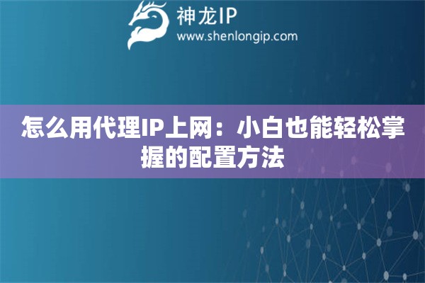 怎么用代理IP上網(wǎng)：小白也能輕松掌握的配置方法