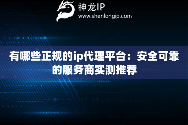有哪些正規(guī)的ip代理平臺：安全可靠的服務(wù)商實測推薦