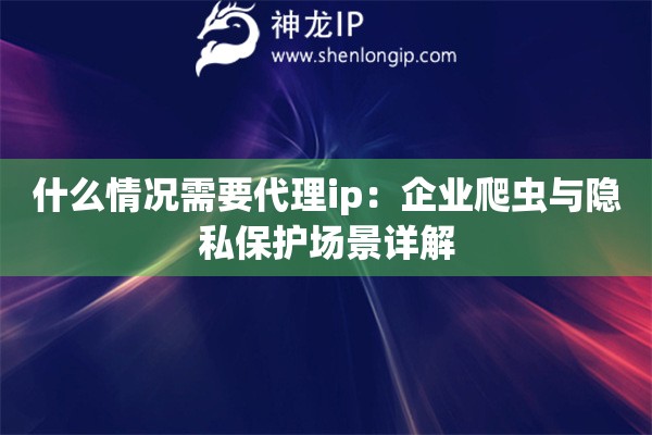 什么情況需要代理ip：企業(yè)爬蟲與隱私保護(hù)場景詳解