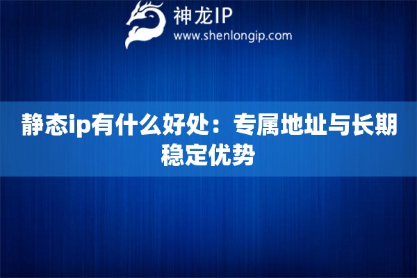 詳細(xì)閱讀:靜態(tài)ip有什么好處:專屬地址與長期穩(wěn)定優(yōu)勢 靜態(tài)ip有什么好處:專屬地址與長期穩(wěn)定優(yōu)勢