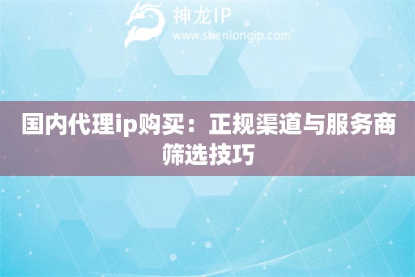 詳細(xì)閱讀:國內(nèi)代理ip購買:正規(guī)渠道與服務(wù)商篩選技巧 國內(nèi)代理ip購買:正規(guī)渠道與服務(wù)商篩選技巧