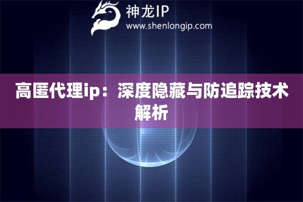 詳細(xì)閱讀:高匿代理ip:深度隱藏與防追蹤技術(shù)解析 高匿代理ip:深度隱藏與防追蹤技術(shù)解析