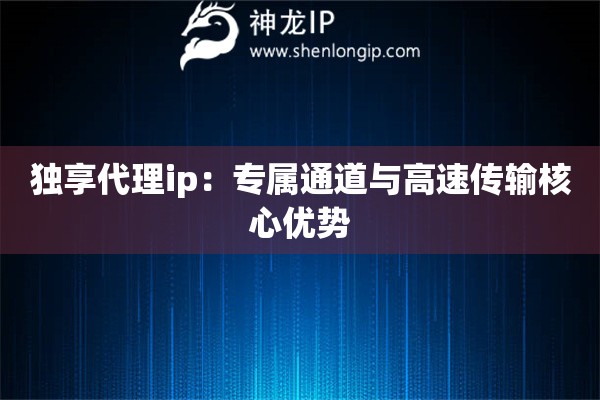 詳細(xì)閱讀:獨(dú)享代理ip:專屬通道與高速傳輸核心優(yōu)勢 獨(dú)享代理ip:專屬通道與高速傳輸核心優(yōu)勢