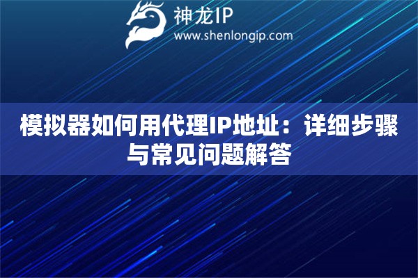 模擬器如何用代理IP地址：詳細(xì)步驟與常見問題解答