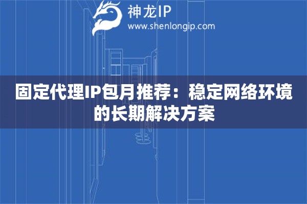 固定代理IP包月推薦：穩(wěn)定網(wǎng)絡(luò)環(huán)境的長期解決方案