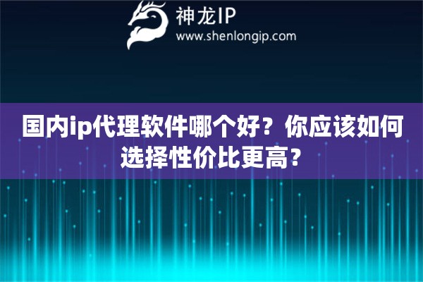國(guó)內(nèi)ip代理軟件哪個(gè)好？你應(yīng)該如何選擇性價(jià)比更高？