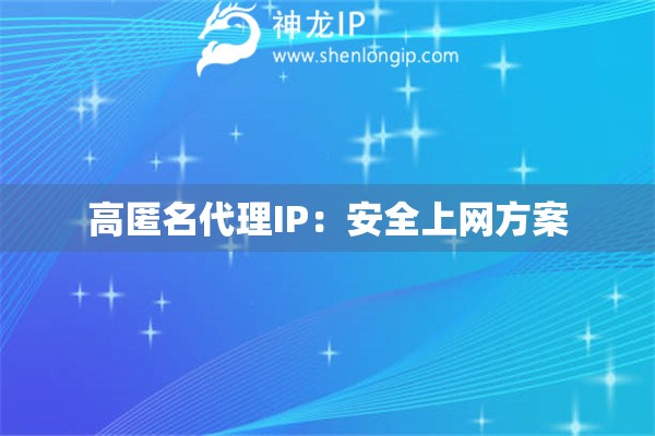 高匿名代理IP：安全上網(wǎng)方案