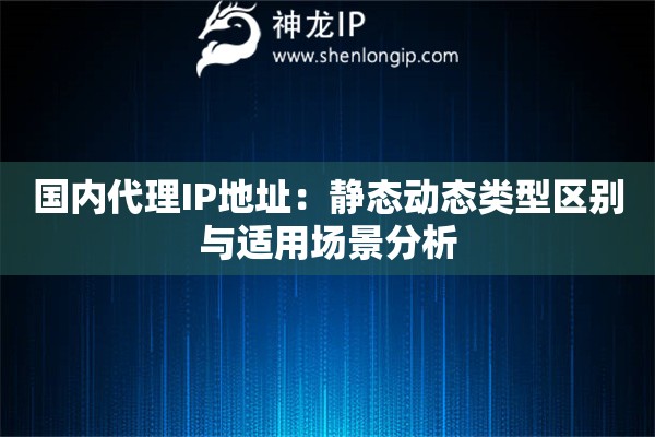 國(guó)內(nèi)代理IP地址：靜態(tài)動(dòng)態(tài)類(lèi)型區(qū)別與適用場(chǎng)景分析
