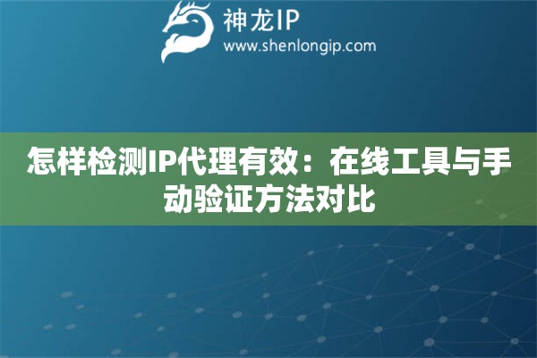 怎樣檢測(cè)IP代理有效：在線工具與手動(dòng)驗(yàn)證方法對(duì)比