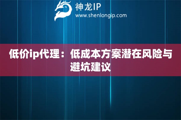 低價(jià)ip代理：低成本方案潛在風(fēng)險(xiǎn)與避坑建議