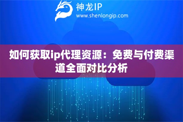 如何獲取ip代理資源：免費(fèi)與付費(fèi)渠道全面對(duì)比分析